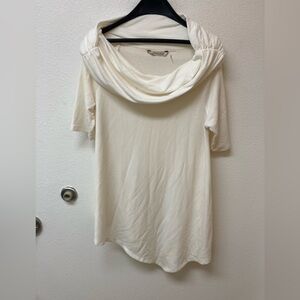 SOFT SURROUNDINGS Carson Cream Cowl Tunic Top Size Medium